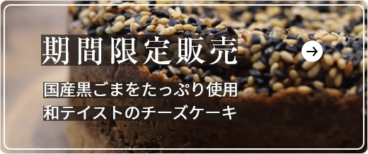 期間限定　黒ゴマのチーズケーキ